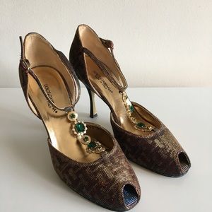 Dolce & Gabbana iridescent open toe shoes